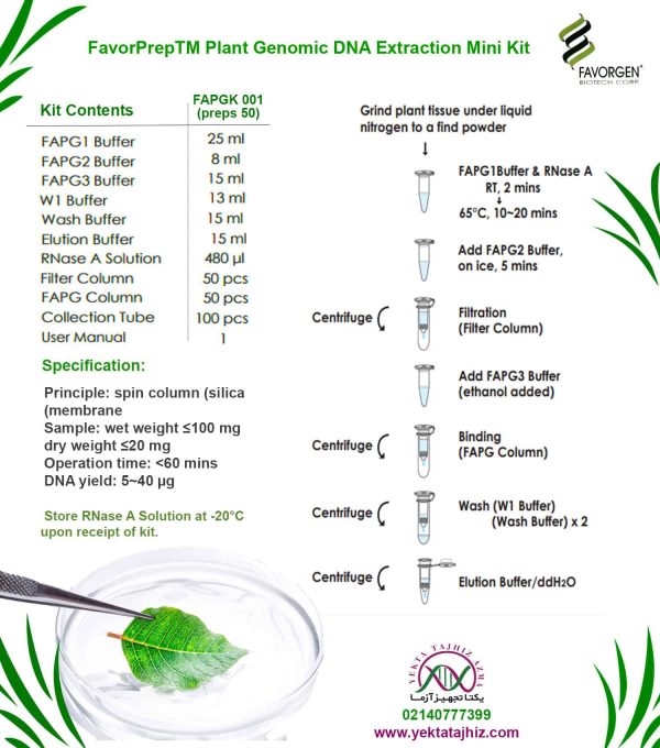 کیت استخراج DNA از گیاه